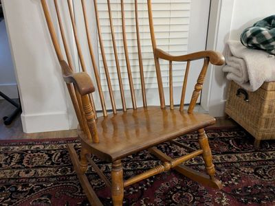 Antique Wood Rocking Chair by S. Bent & Brothers