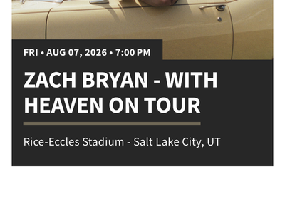 Zach Bryan 8/7 Rice Eccles Stadium
