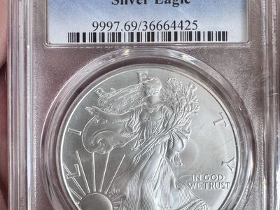 2007 Silver Eagle PCGS MS69 .999 Fine Silver $1 Bullion Coin - blue slab is rare