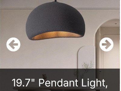 19.7" Black Pendant Light for Kitchen Island or Dining Room (NEW)