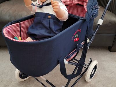 My Twinn Babies Doll Stroller/Pram Set with Clothes & Accessories - Used but like New