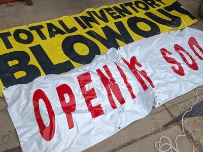 Store yard sale banners signs open close led