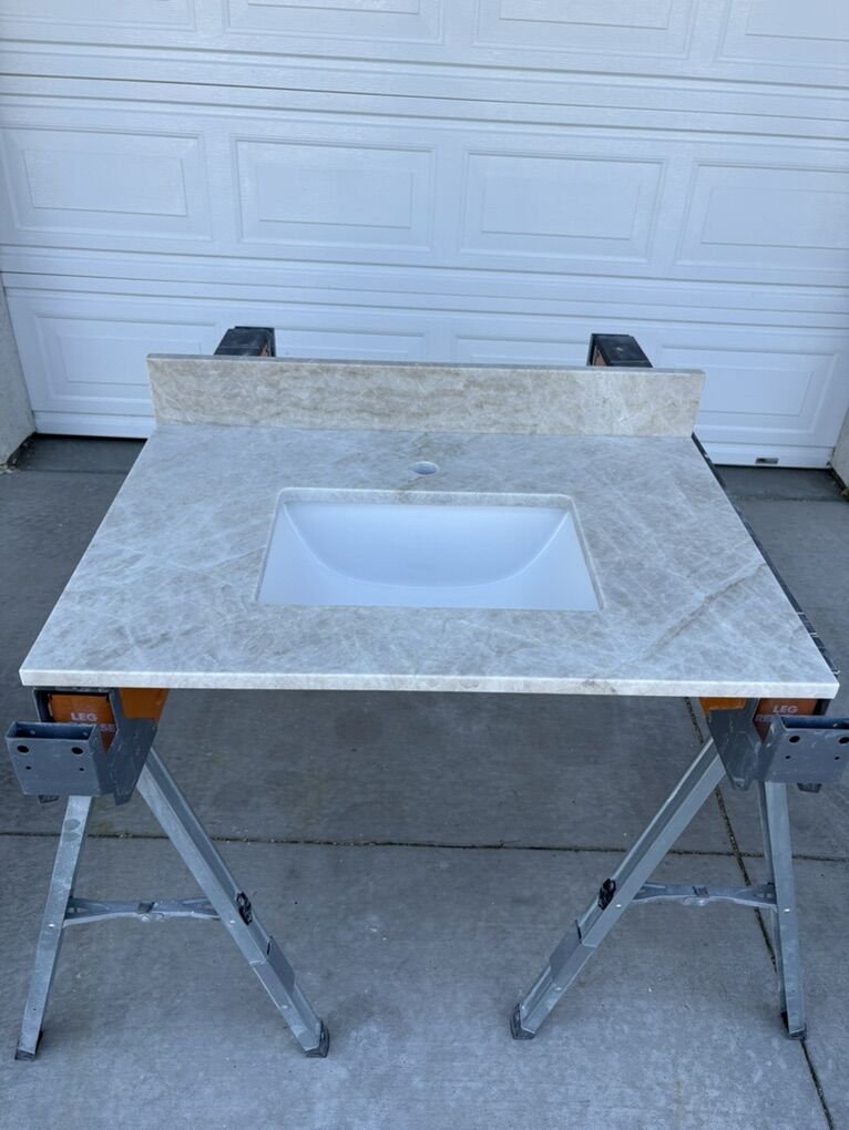 32” Taj Mahal bathroom countertop