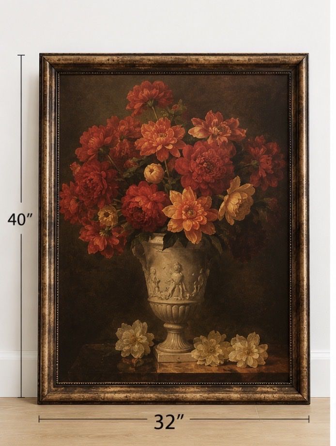 Framed Floral  Art Prints- 40"x32" & Wall Decor