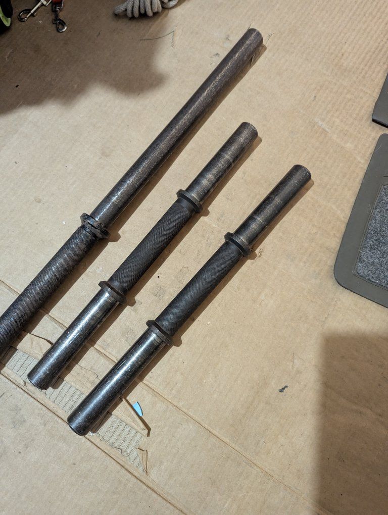 Dumbbells and Barbell. no weights