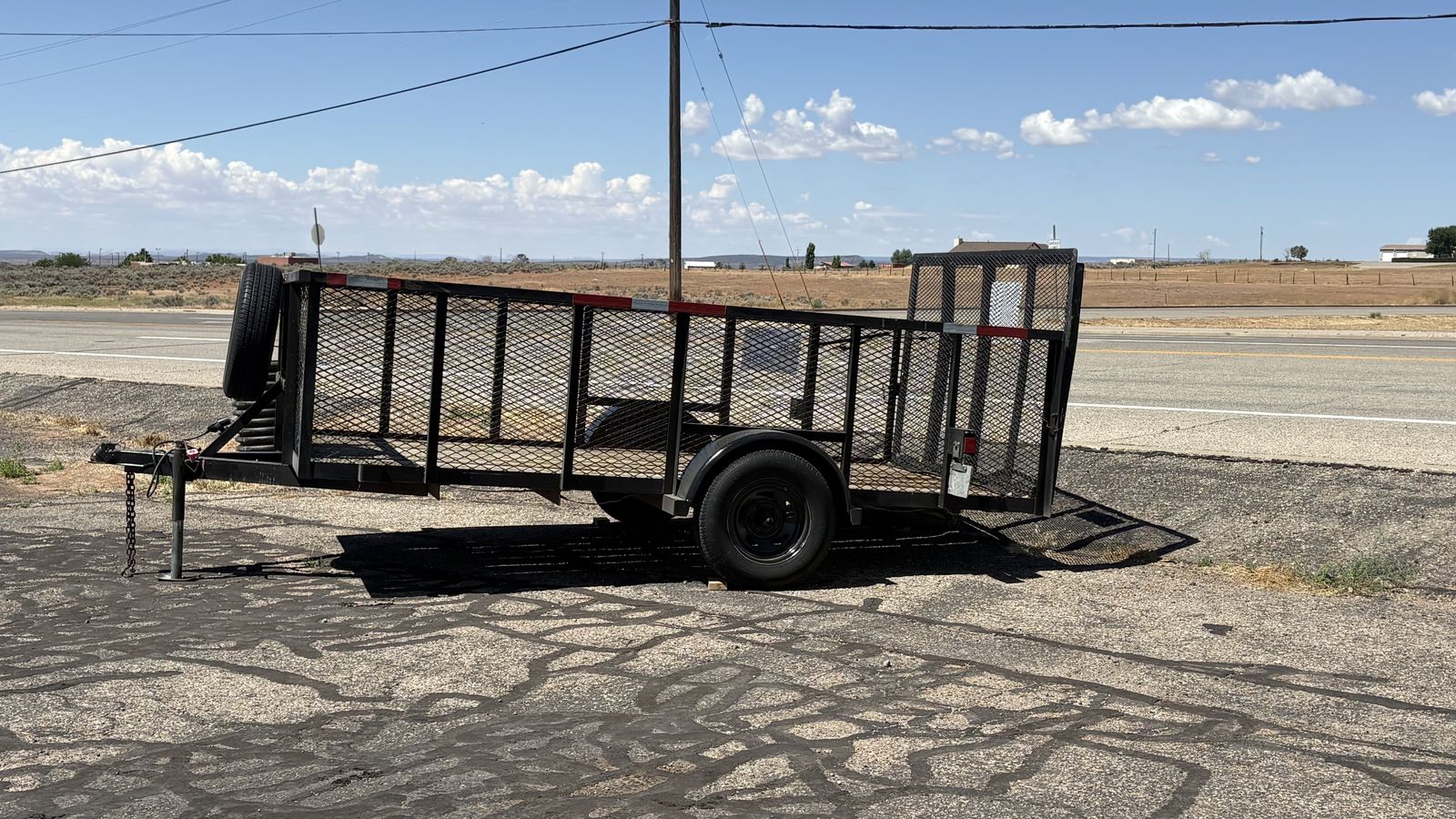 12 ft Utility Trailer with Drop Down Rear Ramp, Newer Axles, Springs & Spare Tire