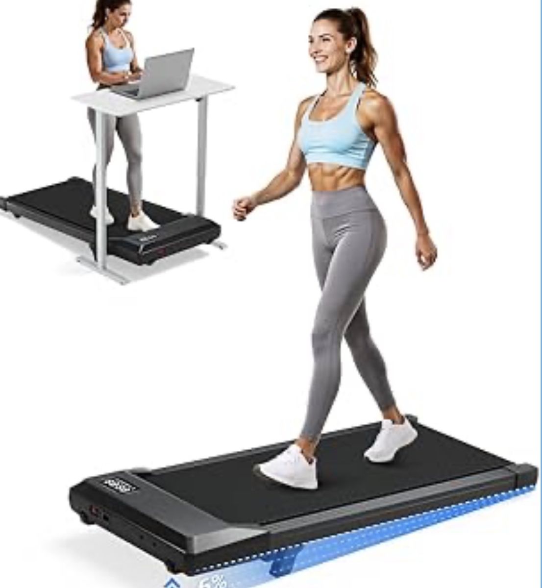 Superun 6% Incline Walking Pad, Under Desk NEW