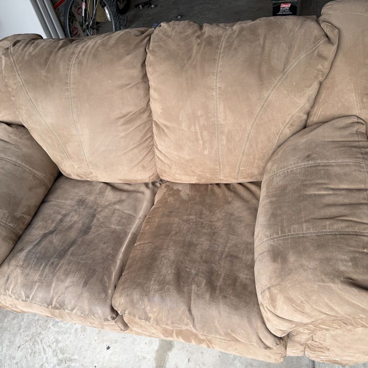 Microfiber couch and loveseat