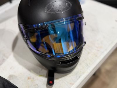 Arai Regent-X Motorcycle Helmet Black Matte, Size 2XL, Blue Mirrored Shield, DOT/Snell M2025