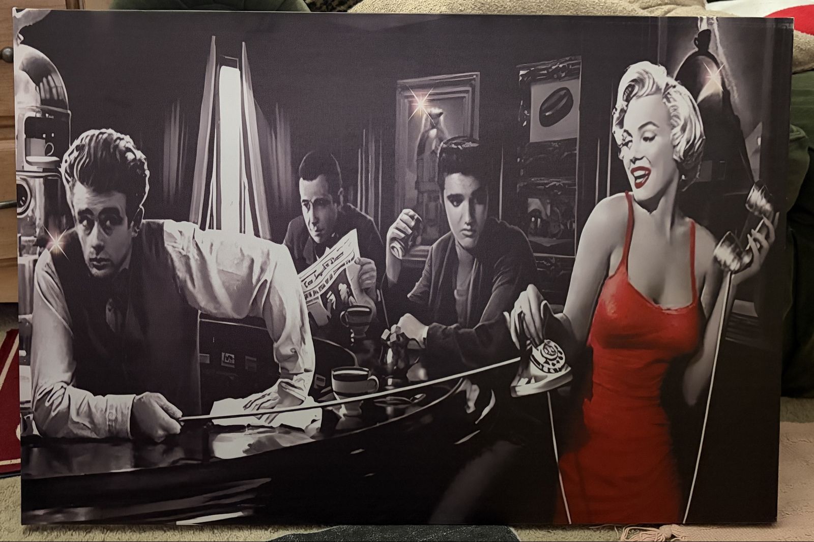 Icons of Hollywood Canvas Wall Art Featuring Marilyn Monroe, James Dean & Elvis