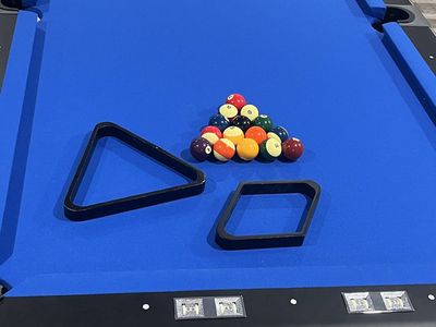 Electric blue pool table
