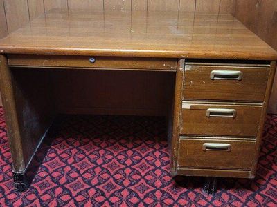Vintage Gunn Furniture Company Wood Office Desk