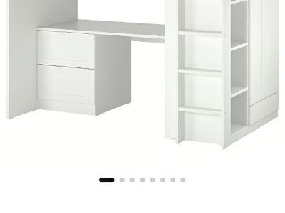 IKEA SMÅSTAD Twin Loft Bed with Desk, 3 Drawers & Wardrobe - White, Space-Saving Design