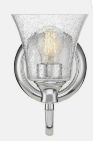 NEW CHROME SEEDED GLASS WALL SCONCE LIGHT ( 4 AVAILABLE)