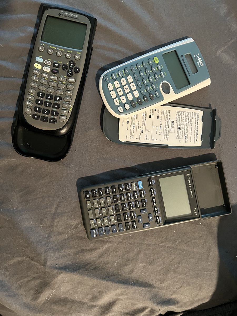 TI-89 Titanium, TI-30XS MultiView, and TI-82 Graphing Calculators - Set of 3