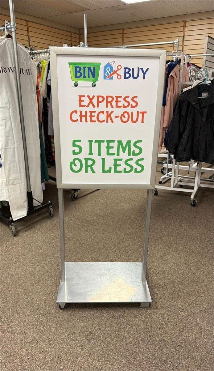 Commercial Retail Mobile Floor Sign w/ Wheels