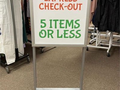 Commercial Retail Mobile Floor Sign w/ Wheels