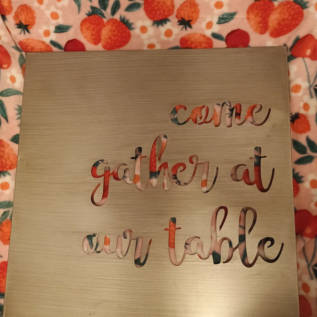 come gather at our table steel decorative sign