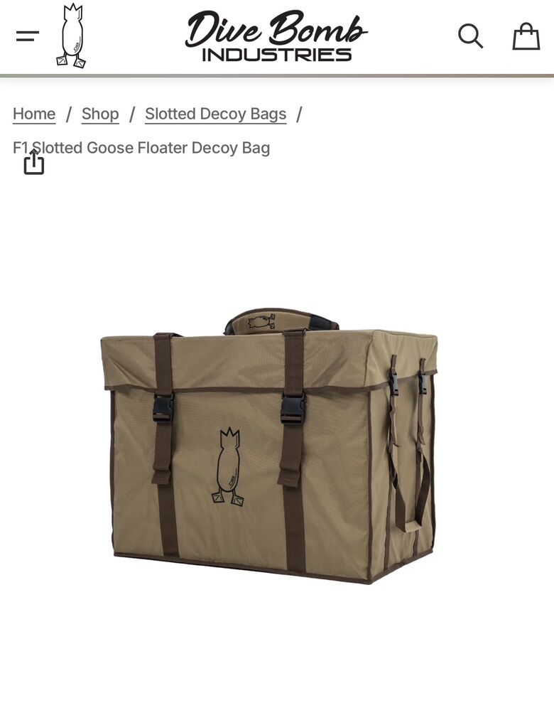 Divebomb Decoy Bag F1 6 Slotted  Goose Floated bag
