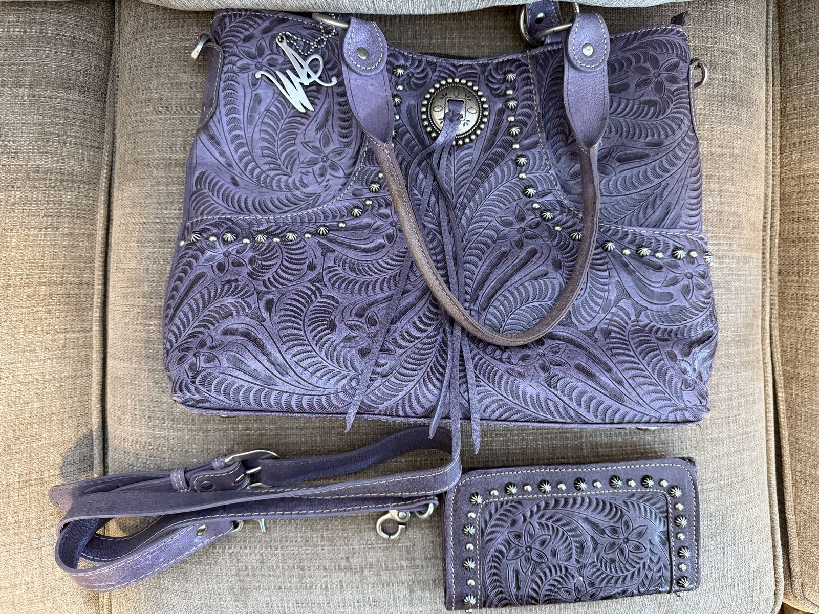 American Western leather purse w/wallet