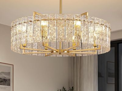 31.5" Large Modern Water Ripple Glass Chandelier