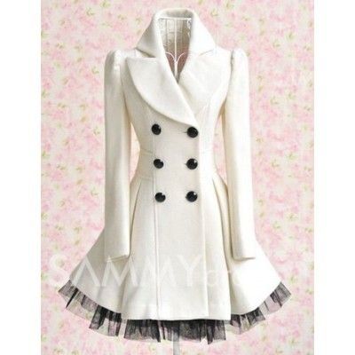 Double-breasted Beam Waist Voile Stitching Plicate