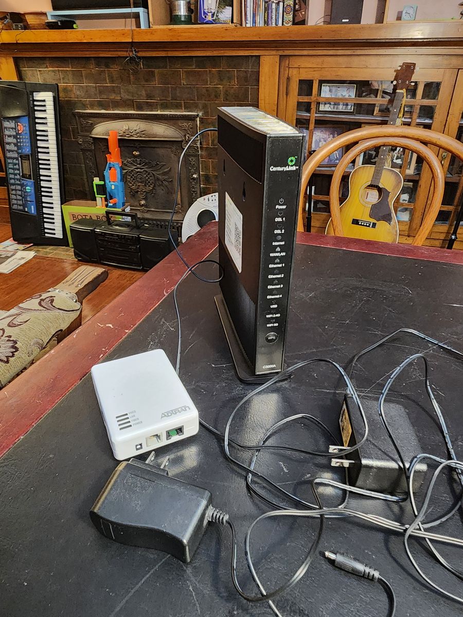 Century link WiFi modem Model C3000A and Adtran router.  New last year and the fastest there is.