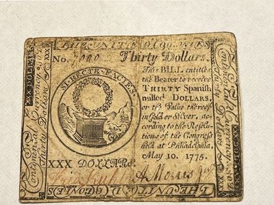 Original 1775 & 1776 Continential Currency Notes