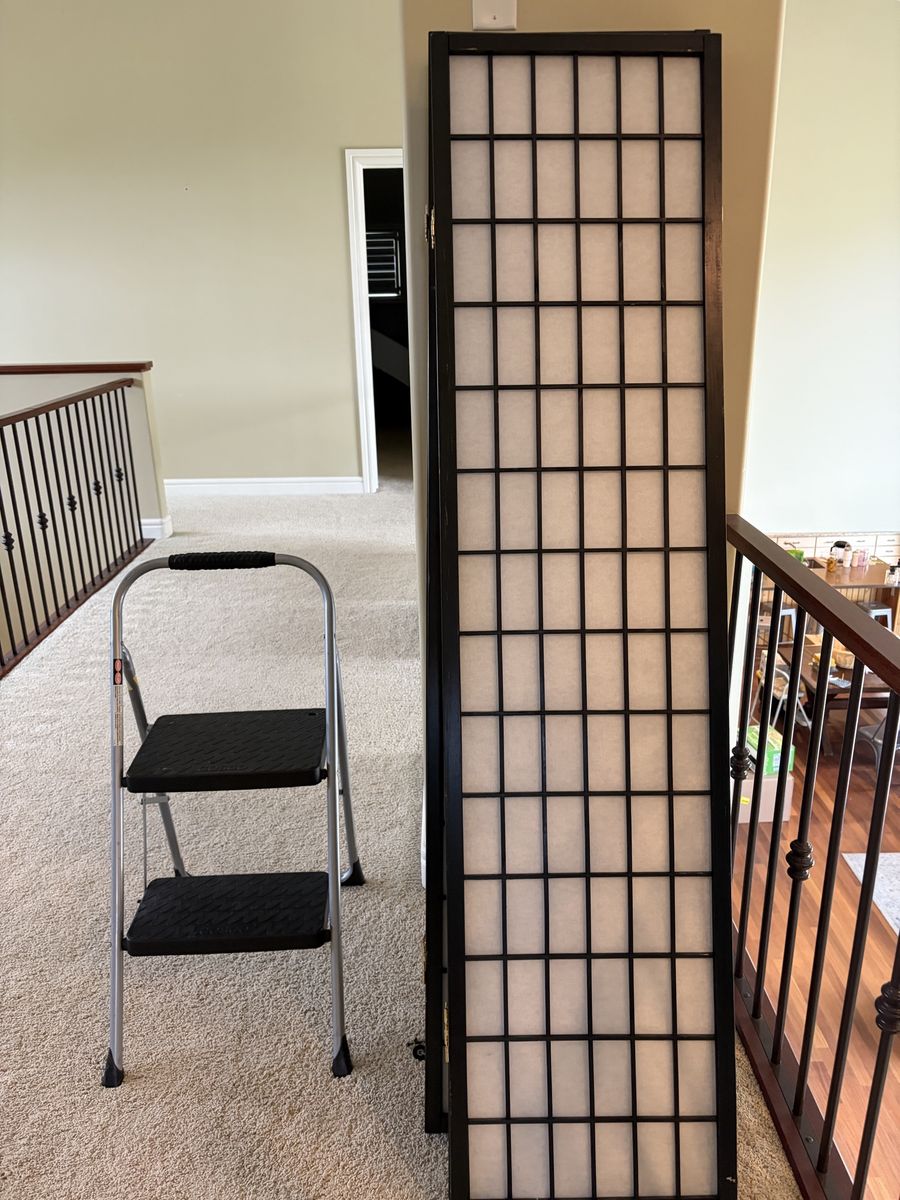 Black Room Divider Screen - Japanese Style Folding Panel. 3 available