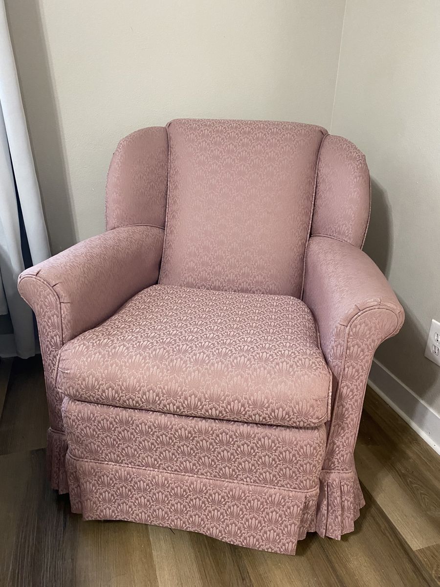 Swivel Rocking Chair - Rose Pink