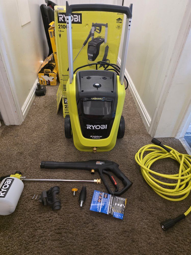 New RYOBI 2100 PSI 1.2 GPM Cold Water Corded Electric Pressure Washer with Foamer