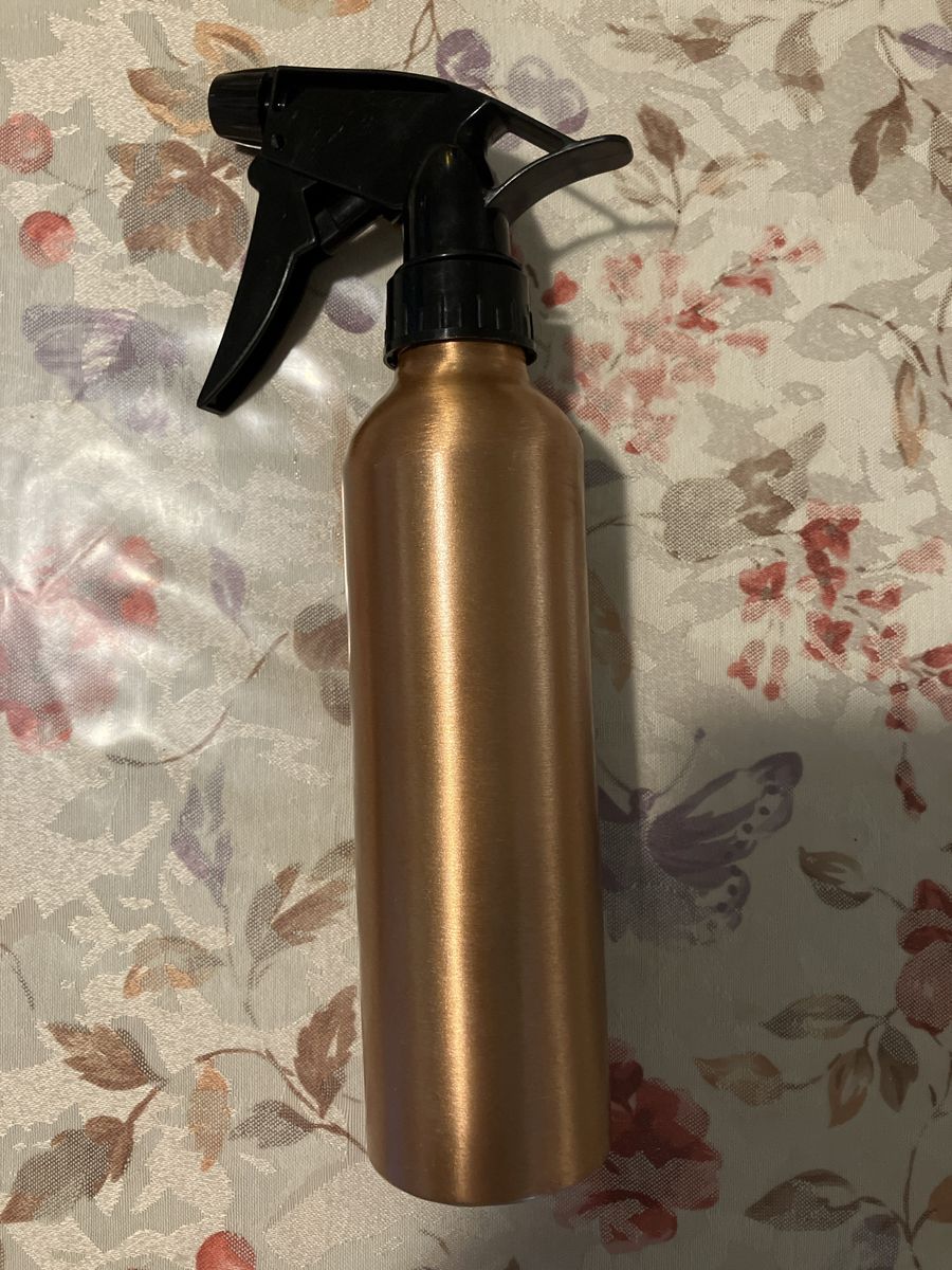 Empty Bronze Aluminum Spray Bottle with Black Trigger Sprayer