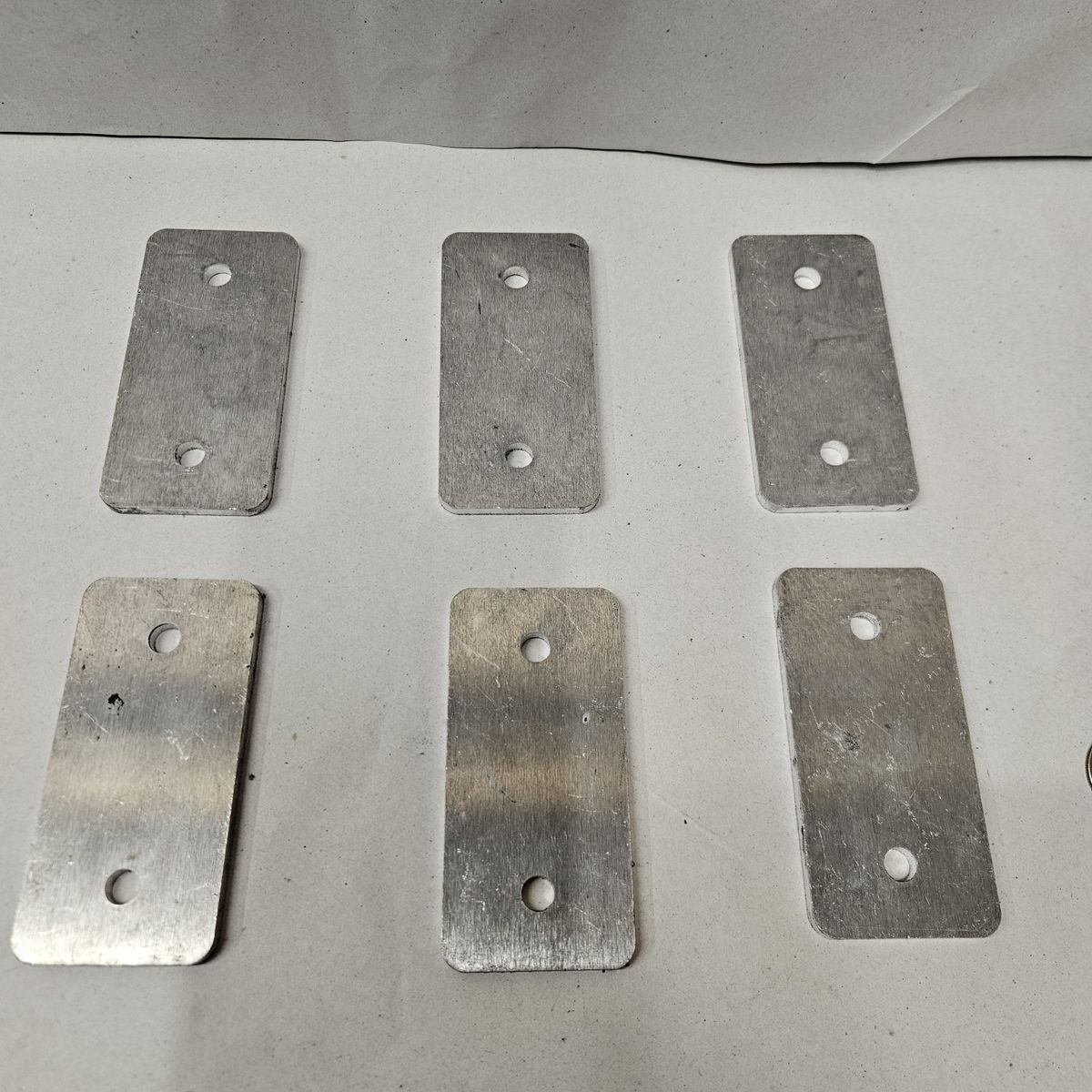 Aluminum railing/wall/tool weld on brackets. aluminum Metal Plates with Two Holes .188 thick. 6 per order