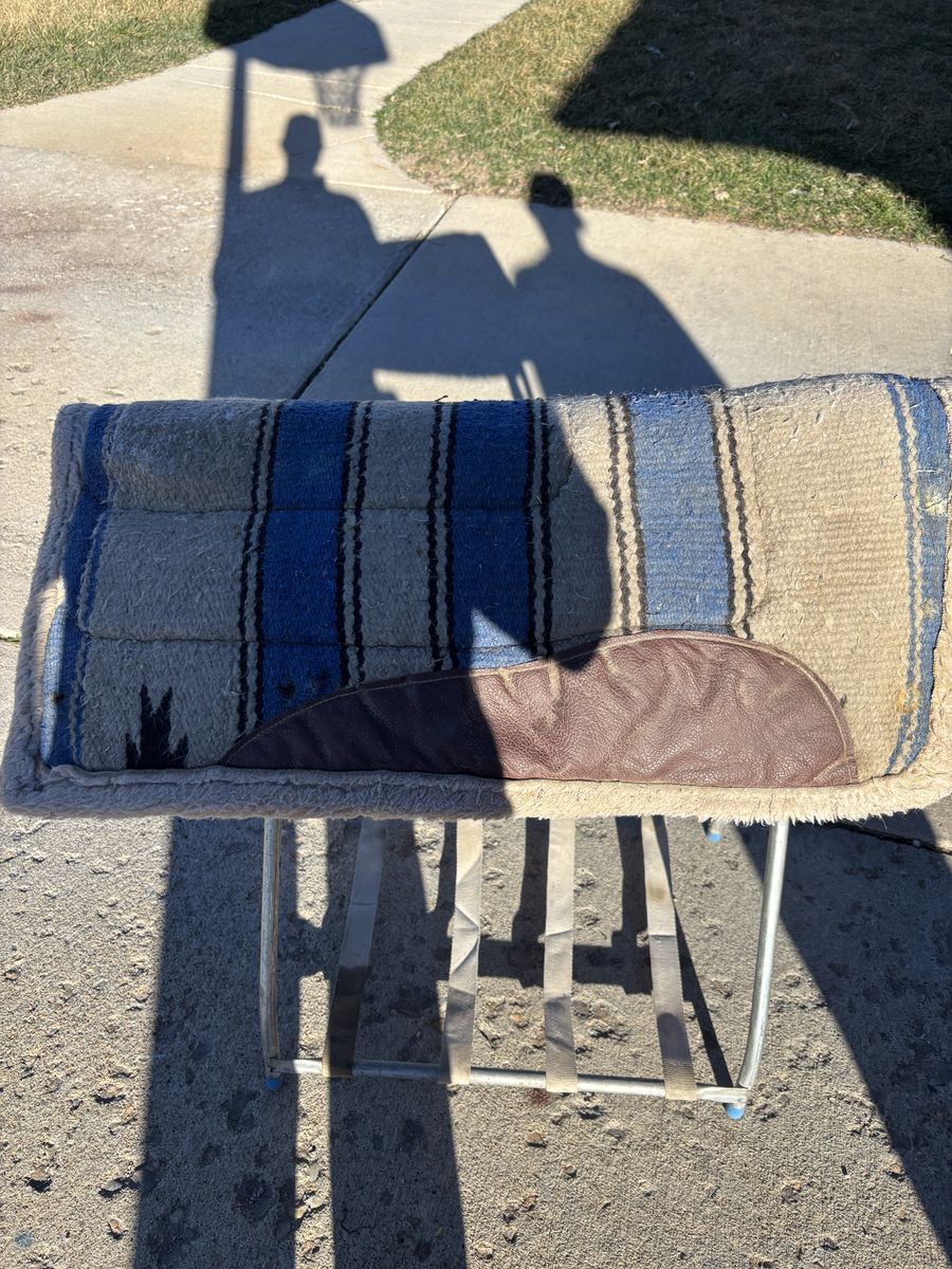 White Amd Blue Saddle Pad