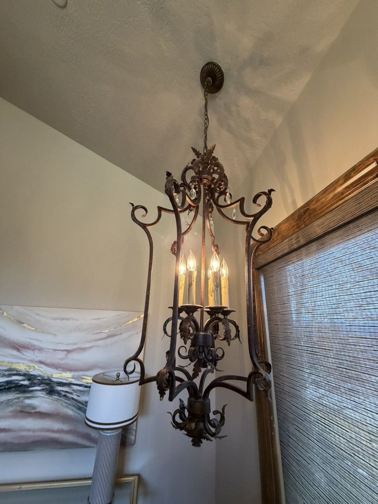 wrought iron chandelier set of two