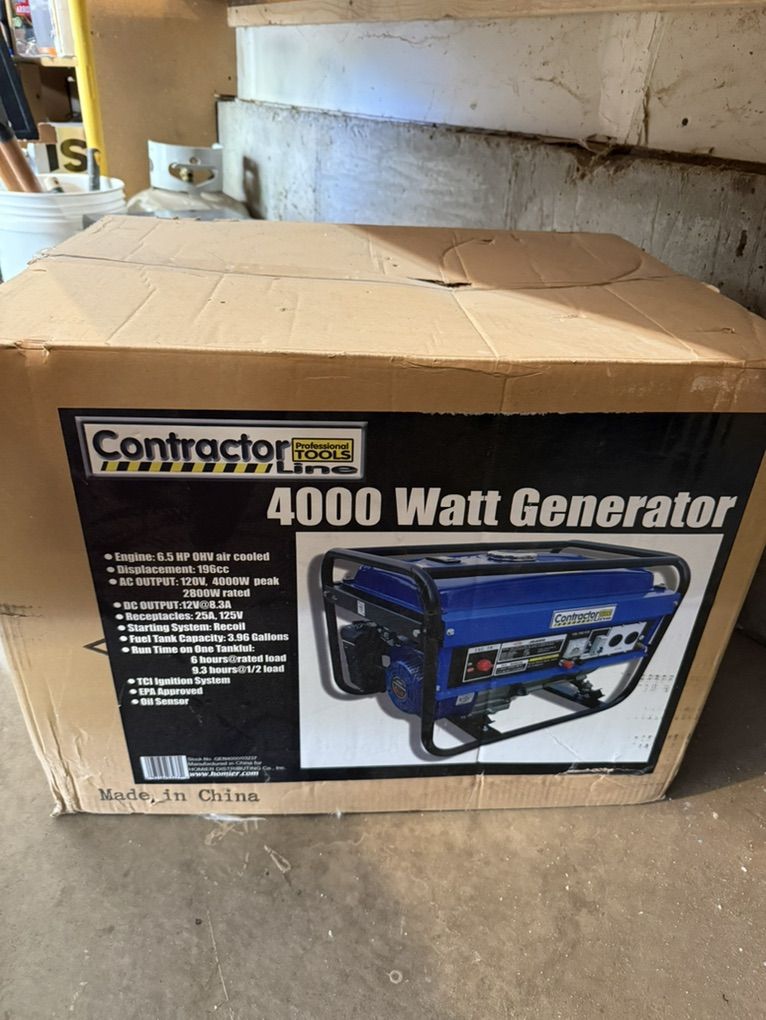 4000 Watt Generator Brand New