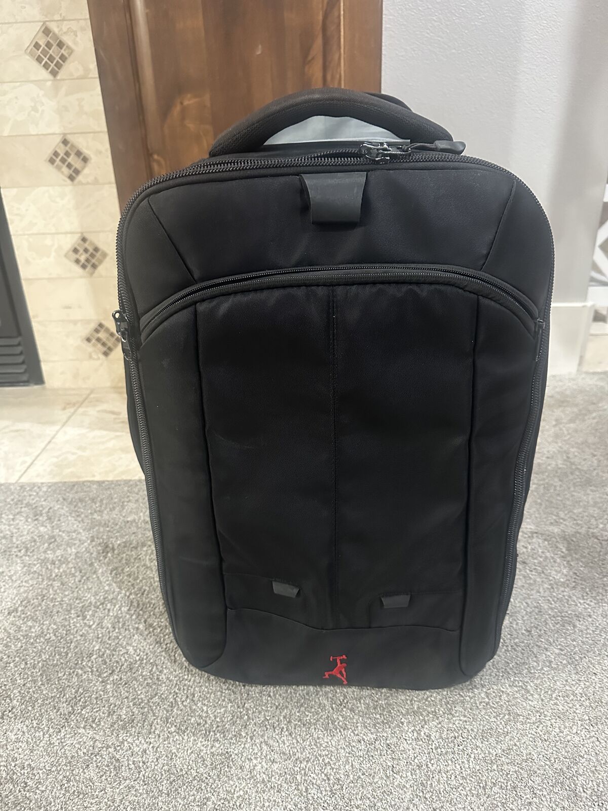 Black Camera Bag Backpack style/luggage style with wheels