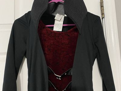 Vampire Red Dress with Black Cape Spirit of Halloween Costume