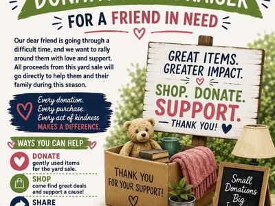 Looking for donations for a yard sale fundraiser