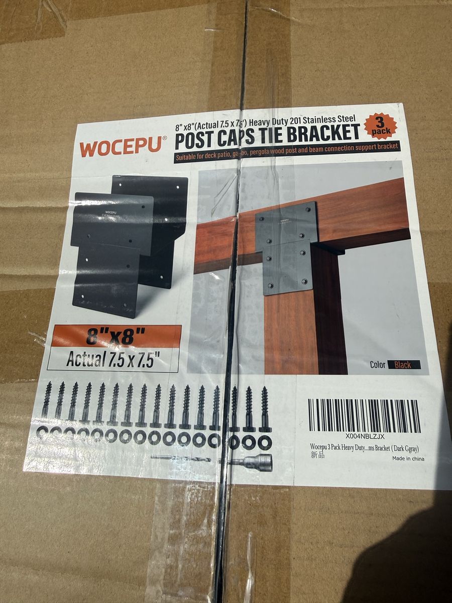 3 Pack - 8x8 Post Cap Tie Brackets for Pergola Gazebo