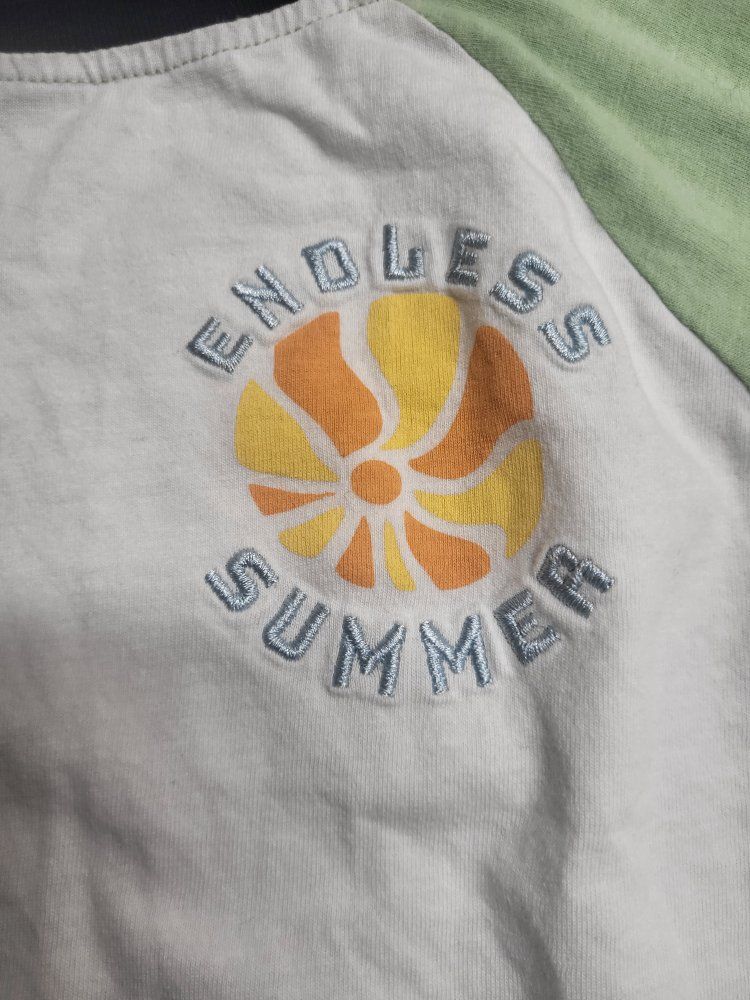 DIP Girls XL (16) "Endless Summer" Embroidered Raglan T-Shirt 100% Cotton