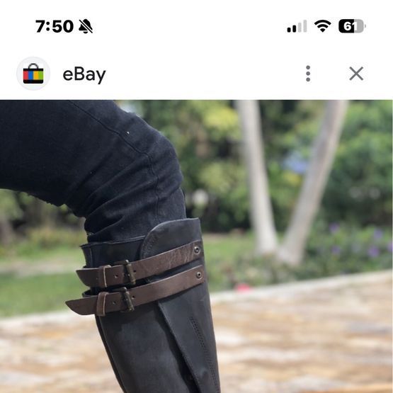 RARE FREEBIRD by Steven Clive Black Leather Boots with Brown Straps - Women's Size 9- Distressed Finish
