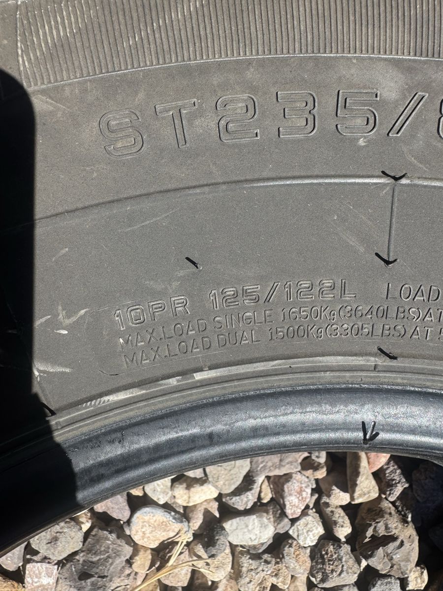 235/85R16 10 ply tires