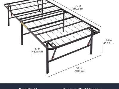 Foldable Metal Twin Platform Bed Frame