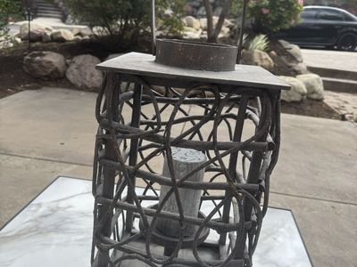 Woven Wood Outdoor Candle Lantern Decor