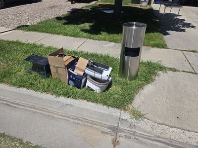 Large Stainless Steel Outdoor Trash Can / Ashtray Combo - Used Condition