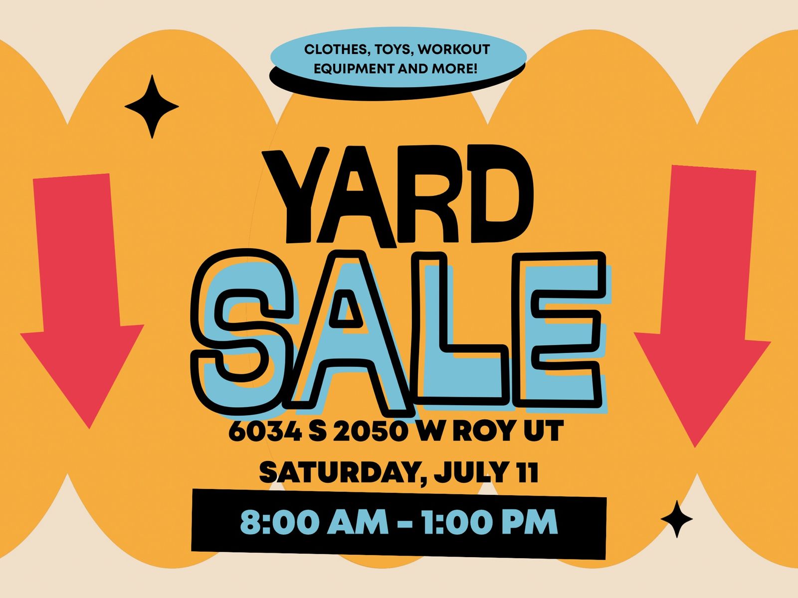 Huge Yard Sale: Clothes, Toys, Home Goods, Workout Equipment & More! 6034 S 2050 W Roy UT