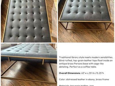 Stunning Tufted Leather Ottoman Coffee Table