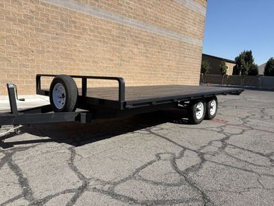 Dual-Axle Deckover 8’x18’ Flatbed Trailer, Ramps, Spare, Brand New Decking, 7,000lb Capacity