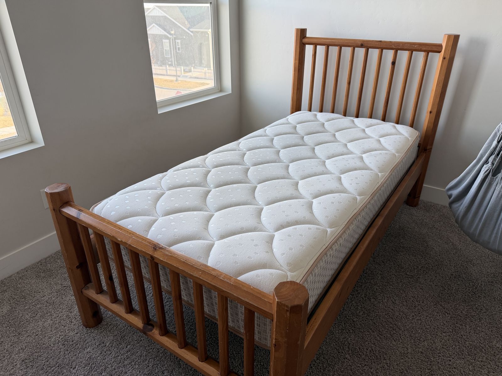 Real Wood Bed Frame And Twin Mattress